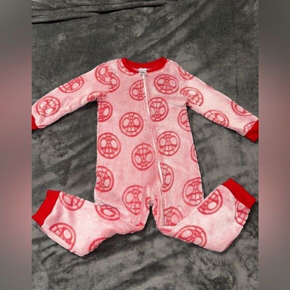 5t Spiderman fleece footless zippered pajamas - Picture 1 of 1